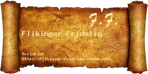 Flikinger Fridolin névjegykártya